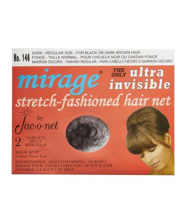 Hair Net Jac-O-Net Mirage Ultra-Invisible Dark  2 Nets Per Pack  1 Pack