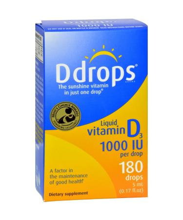 Ddrops Liquid Vitamin D3 1000 IU 0.17 fl oz (5 ml)