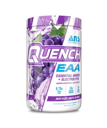 Quench EAA Aminos + Electrolytes - Complete Blend of 9 EAAs - 10g Total Amino Acids - Vitamins Antioxidants Electrolytes - Zero Sugar Carbs Calories (Grape Blast)