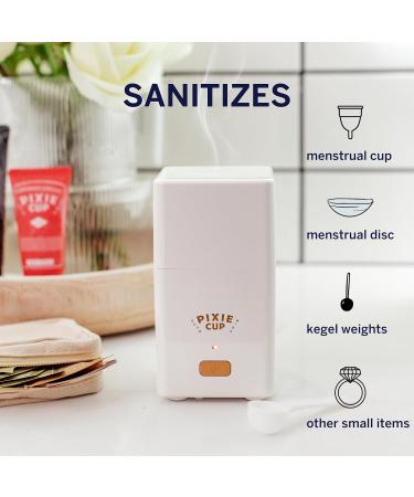 Pixie Menstrual Cup Steamer - Sterilize & Clean Your Cup in 3 Minutes! Automatic Shut Off Switch - White - Buy Online on GoSupps.com