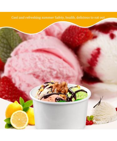 Frozen Dessert Cups Ice Cream Cups Disposable Paper Dessert Bowls Party Supplies Treat Cups for Hot Cold Food 100PCS - Buy Online on GoSupps.com