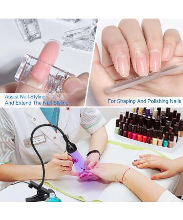 AORAEM 3-in-1 Nail Lamp Kit | LED Nail Dryer with Portable Gooseneck | Quick Dry Flash Curing Light for Gel Nails | Includes Clear Nail Tips, Clip, and File | Poly Nail Extension Tools | Arts - BB-Black - Buy Online on GoSupps.com