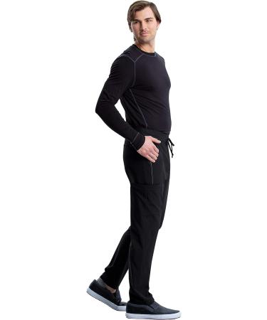 Cherokee iFlex Men's Scrubs Pant - Tapered Leg Drawstring Cargo CK006, Black (Medium) - Buy Online on GoSupps.com