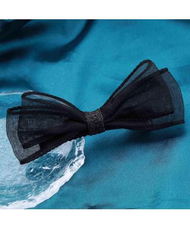 Yheakne Vintage Tulle Bow Hair Tail Clip Black Tulle Tail Hair Bow Headpieces French Hair Tie Bow Hair Barrette Headwear Hair Accessories for Women and Girls Gifts (Tulle Black) - Buy Online on GoSupps.com