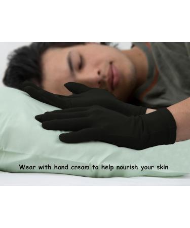 Bamboo Gloves for Eczema Black Medium Women and Men Dry Hands Overnight Moisturising Gloves 3 Pairs - Buy Online on GoSupps.com