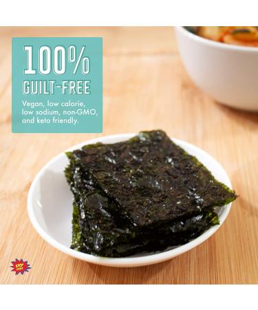 KPOP Sea Snacks - Premium 5g Roasted Seaweed Lightly Salted | Vegan & Certified Organic | Non-GMO & Gluten Free | Korean Snack Packs (24 Pack) - Buy Online on GoSupps.com