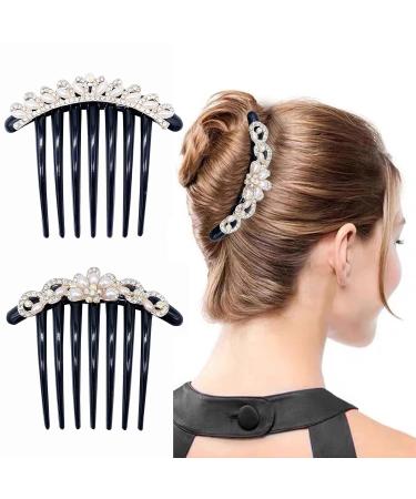 4 Pcs Rhinestone Flower Hair Side Combs - Vintage Wedding Hair Accessories for Women and Girls - Buy Online on GoSupps.com