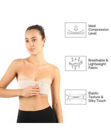 Breast Implant Stabilizer Band - Post Surgery Compression Support Strap | Chest Belt for Augmentation, Reduction, Lift | Beige - Buy Online on GoSupps.com