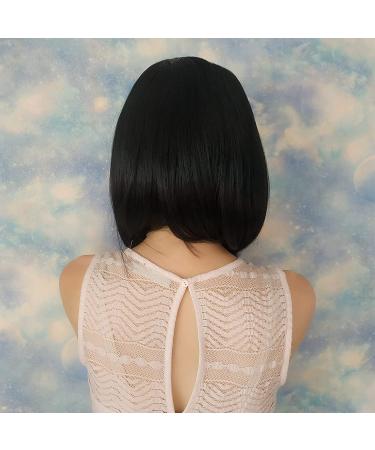 Shahnaneh Short Bob Wig 14 Inch Natural Black - Heat Resistant Synthetic Fiber Cosplay Wig for Women - Buy Online on GoSupps.com