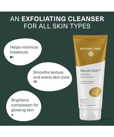Glycolic Acid Face Wash 10% - Botanic Tree 6 Fl Oz (Pack of 1) - Buy Online on GoSupps.com