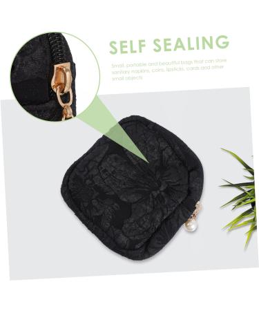 Healeved 12pcs Sanitary Napkin Storage Bag Storage Bag Zipper Period Pouch Large Wallets for Women Extra Capacity Napkin Storage Bags Portable Girl Carry Grocery Bag Cotton Linen Blackx12pcs 11x11x3cmx12pcs - Buy Online on GoSupps.com