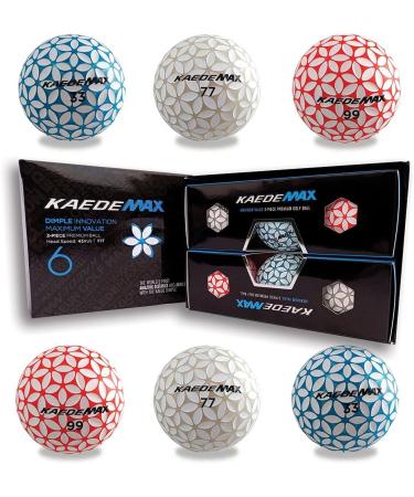 Kaede Max 2 Tone Distance Golf Balls (Half Dozen) - Red/Mint Blue/Pink - Buy Online on GoSupps.com