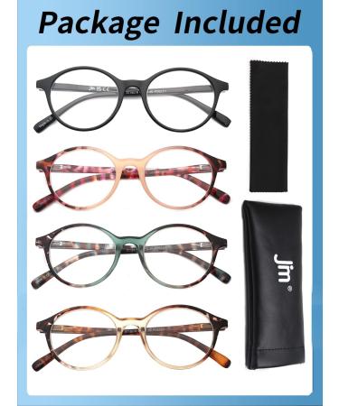 JM 3 Pack Vintage Round Reading Glasses - Spring Hinge Stylish & Comfortable for Men & Women - 2.00 Strength - International Shipping - Buy Online on GoSupps.com