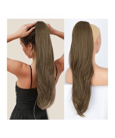 Hair Extensions 26" Long Wavy Drawstring Ponytail Synthetic Ponytail With Drawstring Hairpin Extension Wig Bun for Women's Everyday Hair Pieces For Women (Color : Chocolate brown Size : 26inches) 26inches Chocolate brown