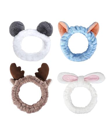 Make-up hair band 4 pieces of women cosmetics make-up hair band Seasoning hair band for face make-up shower (blue white light gray and black and white - Buy Online on GoSupps.com