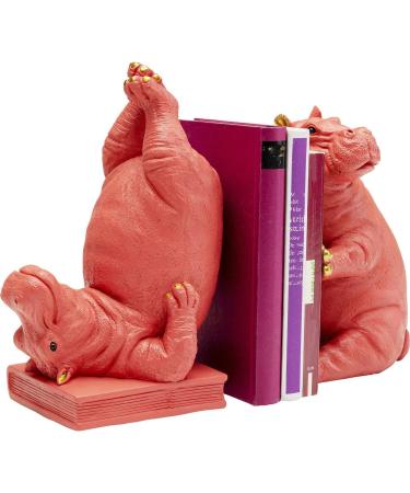Kare Design Pink Hippo Bookends (Set of 2) - 26x19x14cm & 25.7x18.5x13.5cm - Stylish Decorative Book Holders for Home & Office - Buy Online on GoSupps.com