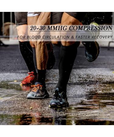 Ddobb Compression Stockings for Men & Women - 4 Pairs Support Socks for Travel Sport Running & Cycling - L-XL White - Buy Online on GoSupps.com