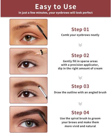 Waterproof Eyebrow Gel Dark Brown Sweat-Proof Longwear Strong Hold Tinted Brow Gel Vegan Cruelty-Free Brow Glue Mascara for Eyebrows with Eyebrow Brush Enhance Eye Brows Filler Makeup for Women-04 04 Dark Brown - Buy Online on GoSupps.com