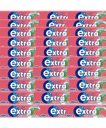 Extra Watermelon Flavour Sugar-Free Chewing Gum 10 Pieces 14g - Refreshing Sugarfree Gum with Sweeteners (30 Packs) - Buy Online on GoSupps.com