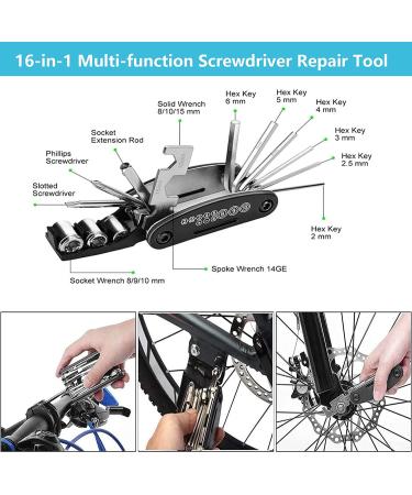AaiLucky Bicycle Saddle Bag with LED Tail Light, Repair Kit, Pump, Multitool, Tyre Lever | Large Waterproof Bag for Road, MTB, BMX Bikes - Buy Online on GoSupps.com
