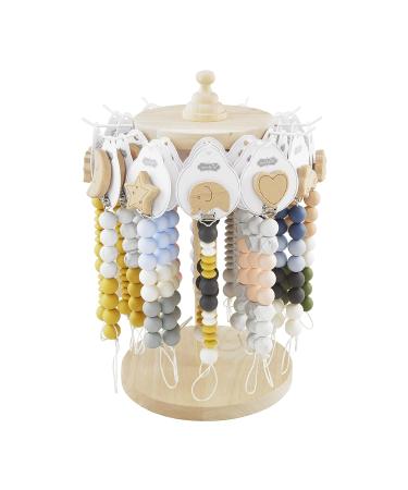 Mud Pie Gray Moon Wood & Silicone Baby Pacifier Clip - Stylish and Functional Baby Accessory - Buy Online on GoSupps.com