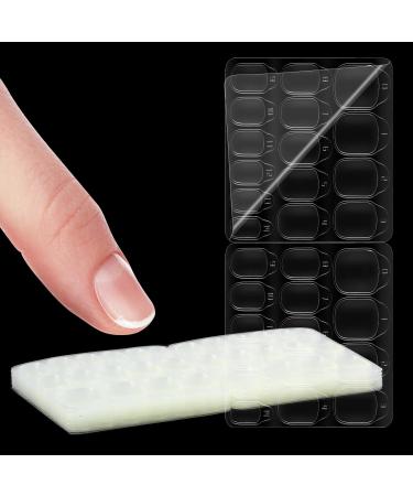 Larrel Pack of 15 sheets / 450 adhesive nail stickers - 15 sizes - Transparent - Double-sided gel - For decoration