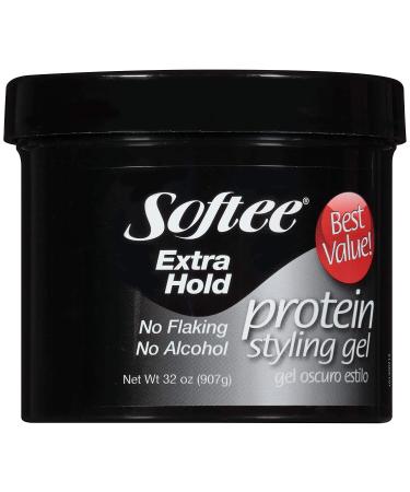 Softee Softee extra hold protein styling gel 32 ounce  Black  32 Ounce