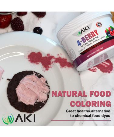 AKI Natural 4-Berry Blend Powder (5.29 Oz/150Gr) | Rich in Antioxidants | Sugar-Free Coloring for Smoothies, Ice Cream, Popsicles, Yogurt - Buy Online on GoSupps.com