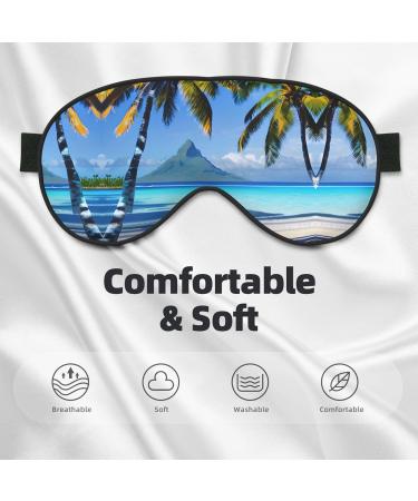Tahiti Beaches Print Eye Mask | Unisex Soft Light-Blocking Sleeping Mask for Comfortable Rest - Buy Online on GoSupps.com
