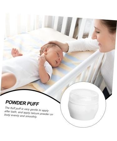 TOYANDONA Baby Powder Toddler Puffs Bath Set - Plush Body Powder Sponge Kit for Newborns - White 9x9cm - Buy Online on GoSupps.com