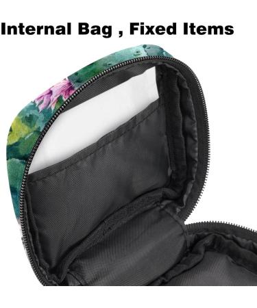 Womens Binding-Up Bags | Watercolor Cactus Flowers | Multi-functional Tampon Storage with Zip Pockets - Buy Online on GoSupps.com