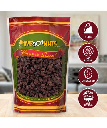 Premium Dark California Dried Raisins - 5lbs Kosher, Unsalted, No Sugar Added - Grown in the USA - Buy Online on GoSupps.com