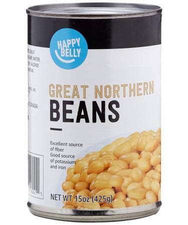 Amazon Brand - Happy Belly Great Northern Beans, 15 Ounce