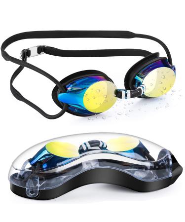 Portzon dynamics Swim Goggles , Anti Fog Clear No Leaking Swimming Goggles for Adult Men Women Black for Outdoor