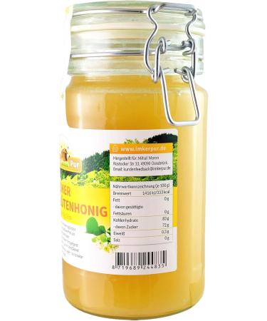 Raw linden honey from ImkerPur unfiltered uncentrifuged or heated contains flower pollen beeswax propolis bee bread and royal jelly - Buy Online on GoSupps.com