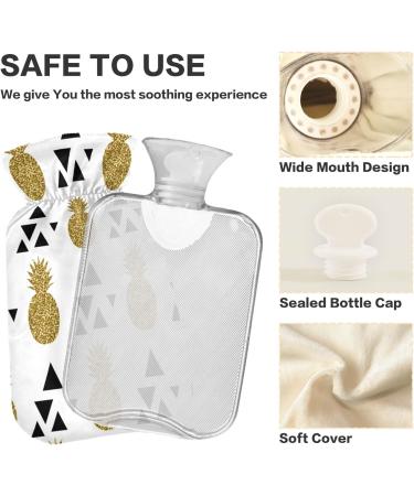 Naanle Triangle Pineapple Water Bottle - 1L Transparent Hot Water Bottle for Heat Therapy & Pain Relief | Ideal for Bed & Hand Warmers - Buy Online on GoSupps.com