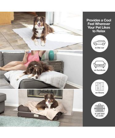 PetFusion Premium Cooling Blanket for Cats and Dogs | Lightweight & Machine Washable | Multiple Sizes & Colors Available | X-Large 46x60 | Cool Grey - Buy Online on GoSupps.com