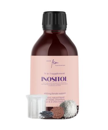 Inositol Myo & D-Chiro PCOS 4100MG Vegan Liquid Hormonal Balance Fertility Supplement Preconception Pregnancy & Ovarian Support 9-in-1 Inositol Folate 5-MTHF Chromium Zinc VIT B6 B12 & D3 Apple (Liquid)