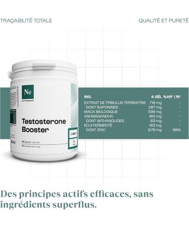 Nutrielement - Testosterone Booster - 120 Capsules - Tribulus Terrestris Maca Ashwagandha and Zinc - Men's Testosterone Dietary Supplement - Libido Energy and Endurance - Buy Online on GoSupps.com