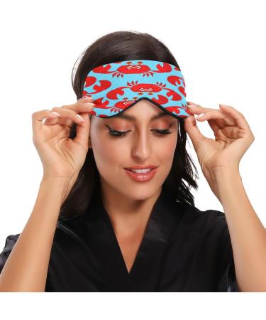 Light Blocking Crab Pattern Sleep Mask - Adjustable Soft Eye Cover for Men & Women | Ideal for Travel Naps and Sleeping - Buy Online on GoSupps.com