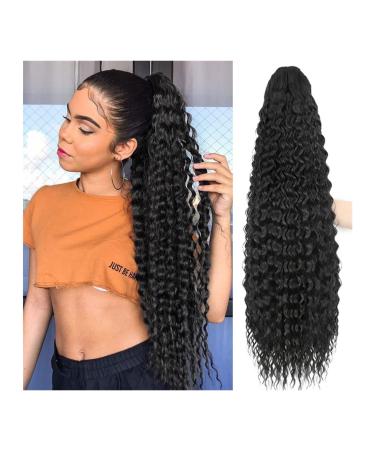 Hair Extensions 30" Synthetic Long Curly Ponytail With Drawstring Hair Clip Wig Hair Bun Ponytail Extension Cord for Women's Daily Use Hair Pieces For Women (Color : B Size : 30inches) 30inches B