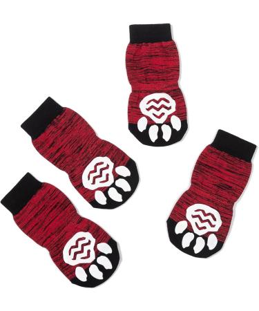 Shop Harfkoko Indoor Anti-Slip Socks for Dogs & Cats | 8 Sizes S-5XL | Silicone-Gel Paw Protection & Traction | Black & Red - Buy Online on GoSupps.com