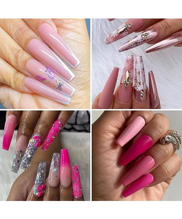 UNA GELLA Extra Long Coffin Nails Tips - 216pcs XXL Full Cover Press On Nails for Nail Extension DIY - Clear False Acrylic Nails with Case - Buy Online on GoSupps.com