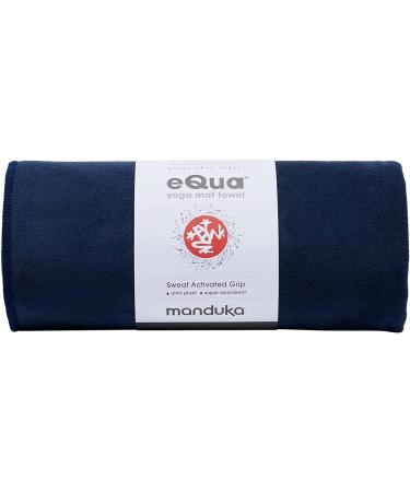 Manduka eQua Yoga Mat Towel - Quick Drying Microfiber, Lightweight, 72 Inch - Ideal for Hot Yoga & Vinyasa Practice - Midnight - Buy Online on GoSupps.com