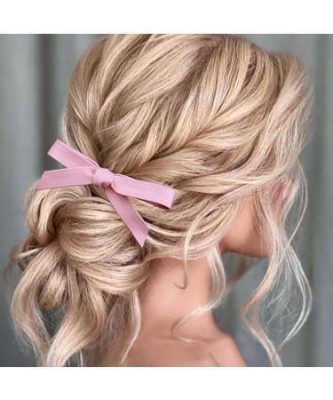 Yheakne Vintage Bow Hair Clip Pink Bowknot Hair Barrette Winter Hair Holder Clip French Bow Barrette Headwear Bowknot Hair Accessories for Women and Girls (Pink) - Buy Online on GoSupps.com