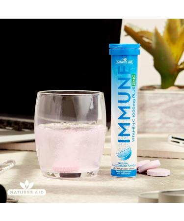 Natures Aid Immune Effervescent with Zinc & Vitamin C Blackcurrant 20 Tablets - Pack of 1 - Buy Online on GoSupps.com