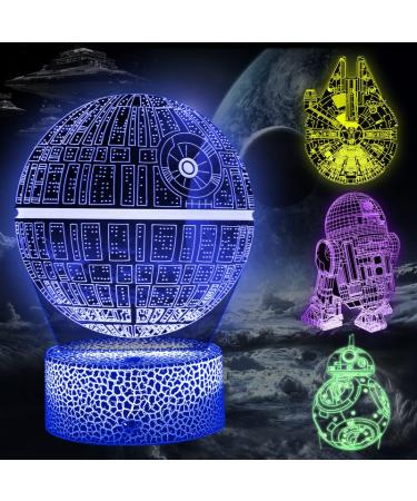 Cenove Star Wars 3D Lamp Gifts Led Illusion Nachlicht with 16 Color Change and 4 Patterns Birthday Deco Light Christmas Gifts For Children Boys Men Fans
