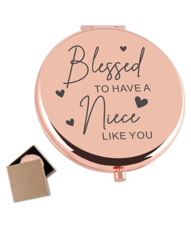 Cawnefil Niece Gifts from Auntie Compact Makeup Mirror Birthday Gifts for Nieces from Aunt Birthday Gift for Niece from Uncle Wedding Graduate Gifts Ideas for Niece