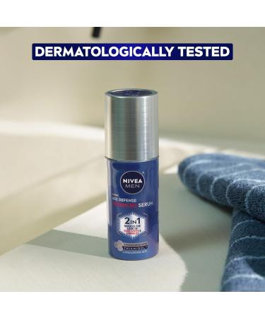 NIVEA MEN Age Defense Advanced Face Serum for Dark Spots with Thiamidol (TM) + Hyaluronic Acid Fast-Absorbing Face Serum for Men Helps Reduce Look of Dark Spots Fine Lines & Wrinkles 1 Fl Oz Bottle - Buy Online on GoSupps.com