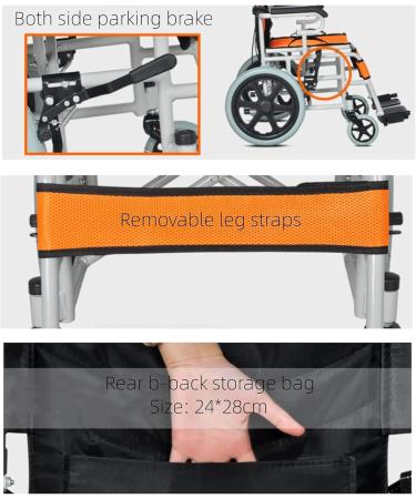 Ultra Lightweight Foldable Wheelchair with Handbrakes and Swing Away Footrests 45Cm Wide Seat Portable & Transport Wheelchair Wheelchairs for Elderly Adults(Color:D) - Buy Online on GoSupps.com